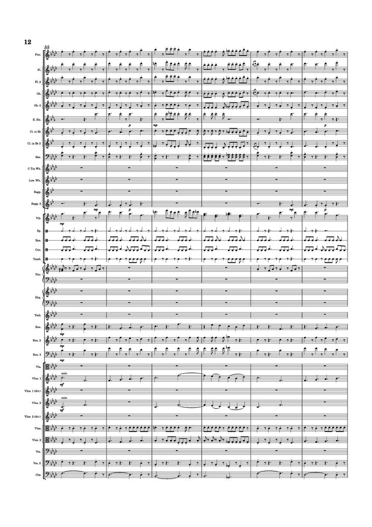 Page 12 of the piano sheet music PDF Piano - Dusk Falls Piano by Hiroki Morishita