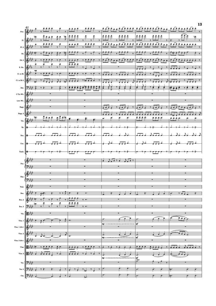 Page 13 of the piano sheet music PDF Piano - Dusk Falls Piano by Hiroki Morishita