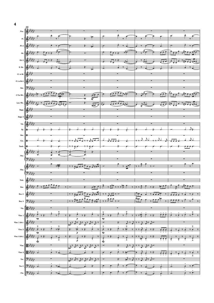 Page 4 of the piano sheet music PDF Piano - Dusk Falls Piano by Hiroki Morishita