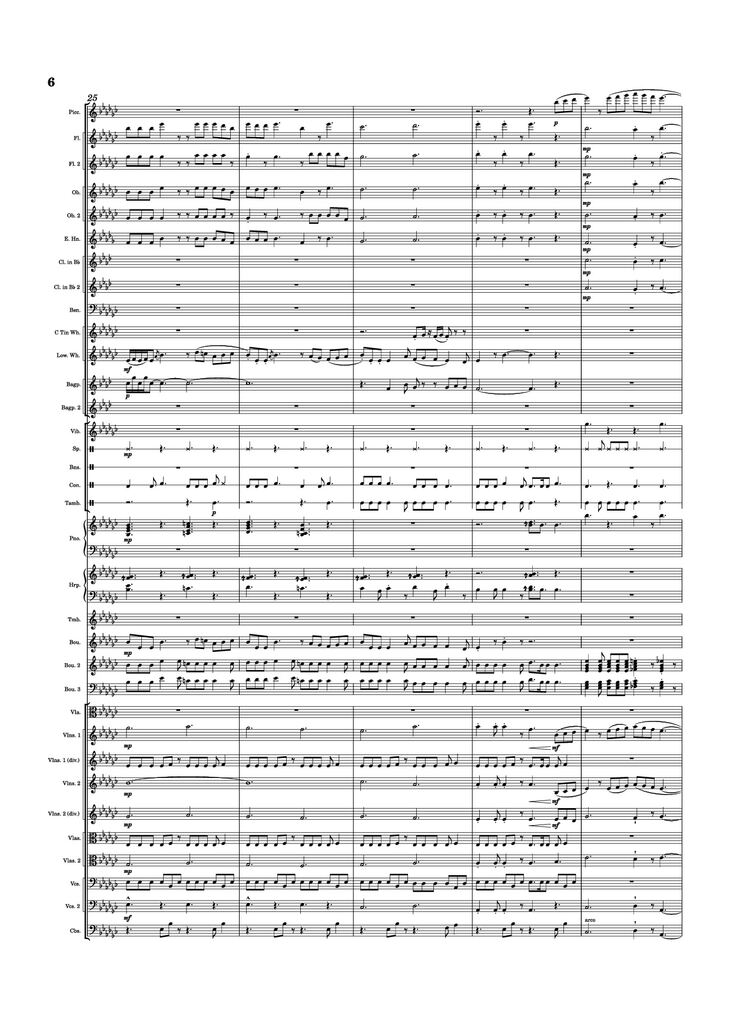 Page 6 of the piano sheet music PDF Piano - Dusk Falls Piano by Hiroki Morishita