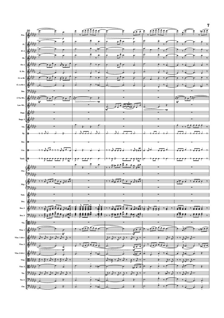 Page 7 of the piano sheet music PDF Piano - Dusk Falls Piano by Hiroki Morishita