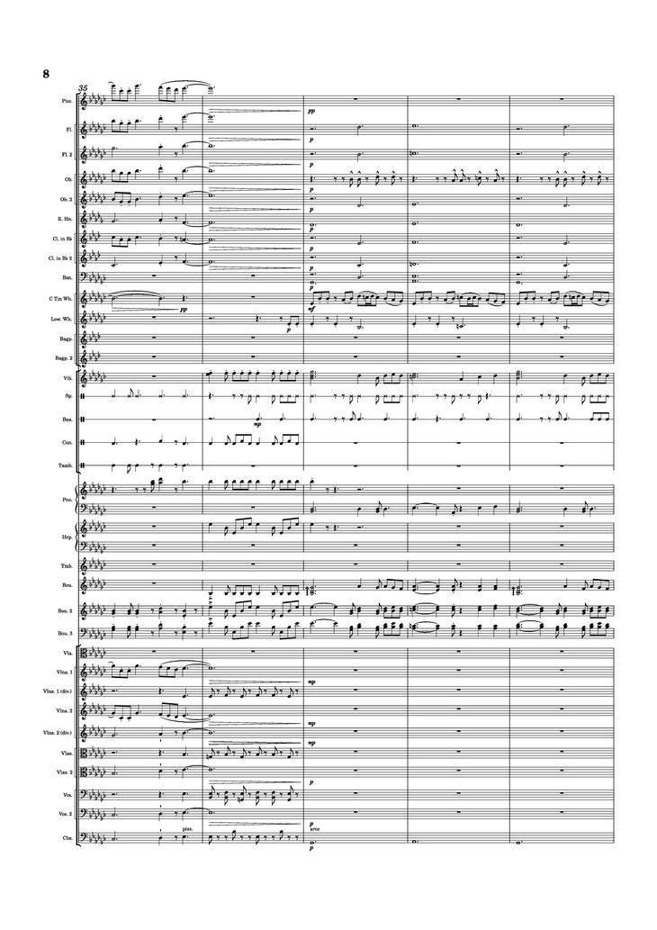 Page 8 of the piano sheet music PDF Piano - Dusk Falls Piano by Hiroki Morishita