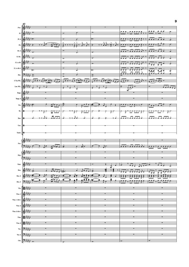 Page 9 of the piano sheet music PDF Piano - Dusk Falls Piano by Hiroki Morishita