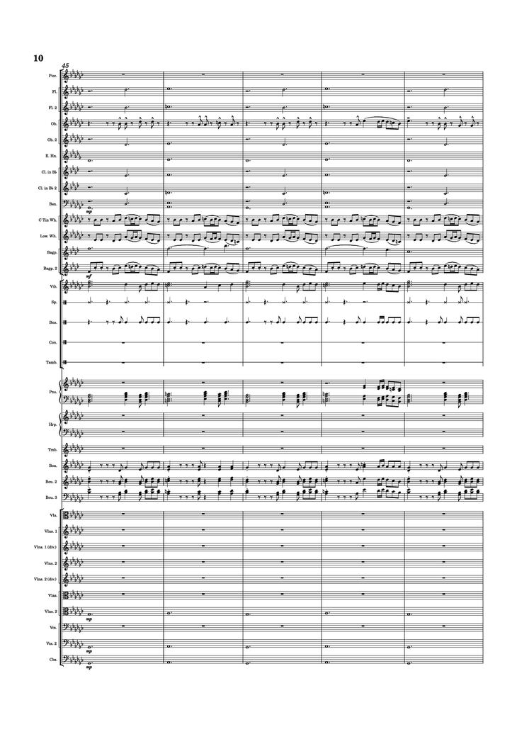 Page 10 of the piano sheet music PDF Piano - Dusk Falls Piano by Hiroki Morishita