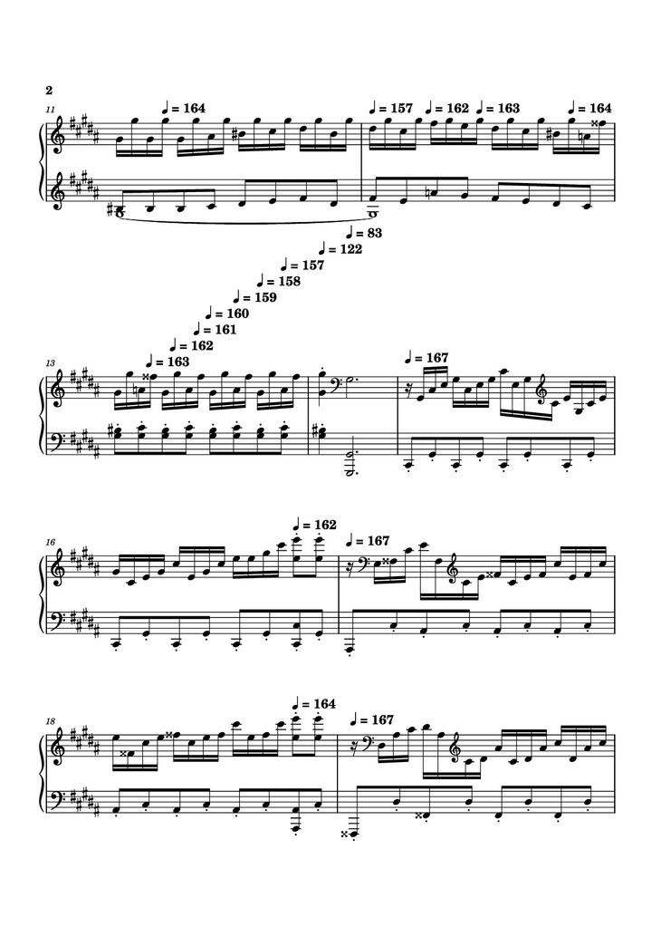 Page 2 of the piano sheet music PDF - Moonlight Sonata 3rd Movement Piano by Kudoshinichit