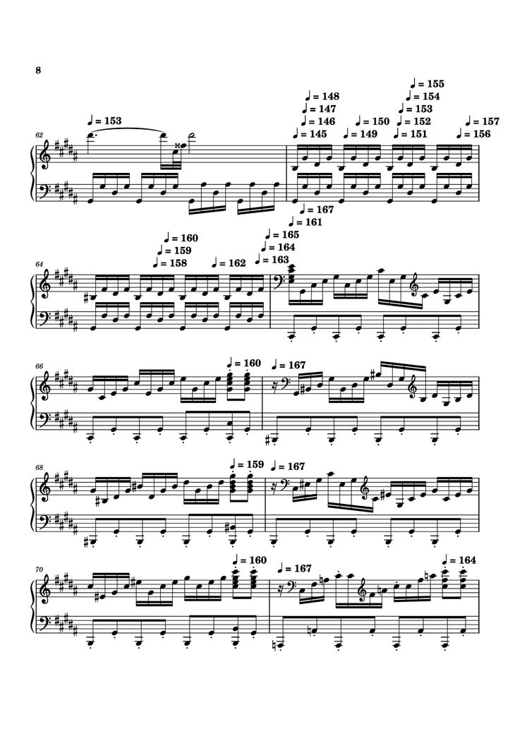 Page 8 of the piano sheet music PDF - Moonlight Sonata 3rd Movement Piano by Kudoshinichit
