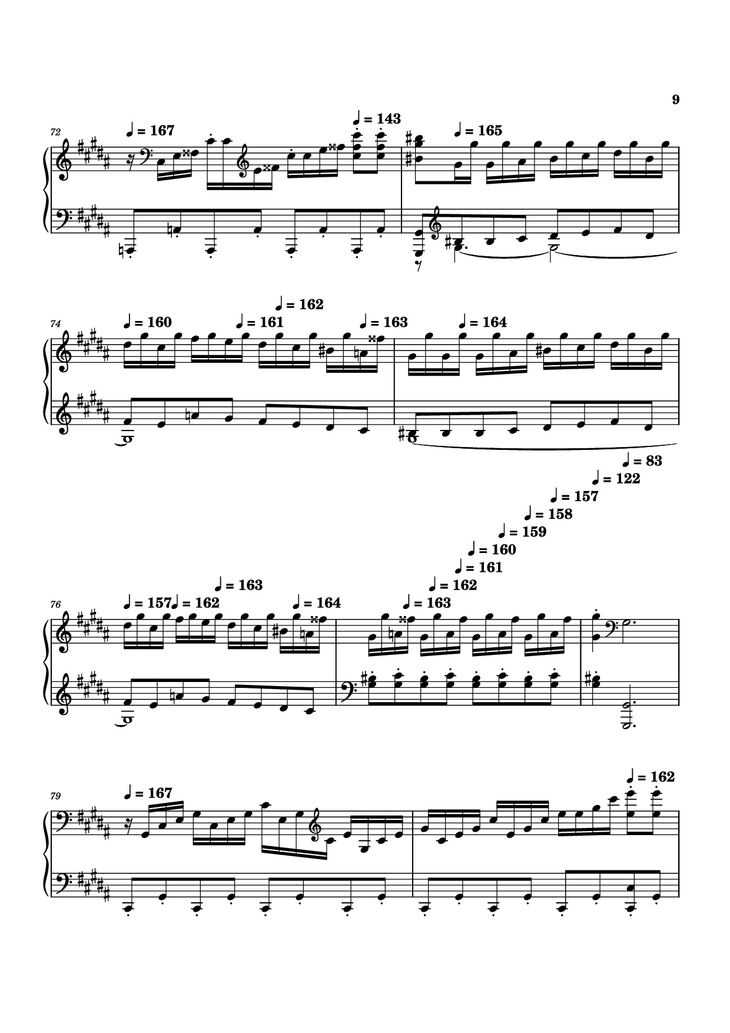 Page 9 of the piano sheet music PDF - Moonlight Sonata 3rd Movement Piano by Kudoshinichit