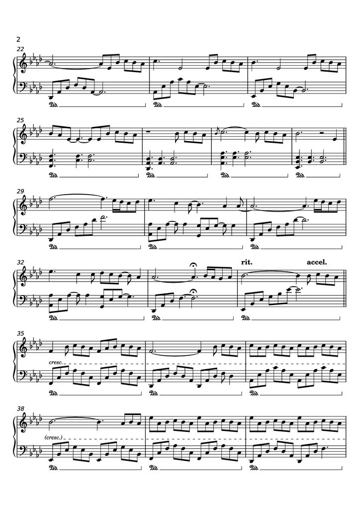 Page 2 of the piano sheet music PDF Piano - Nuvole Bianchi Piano by Undefined