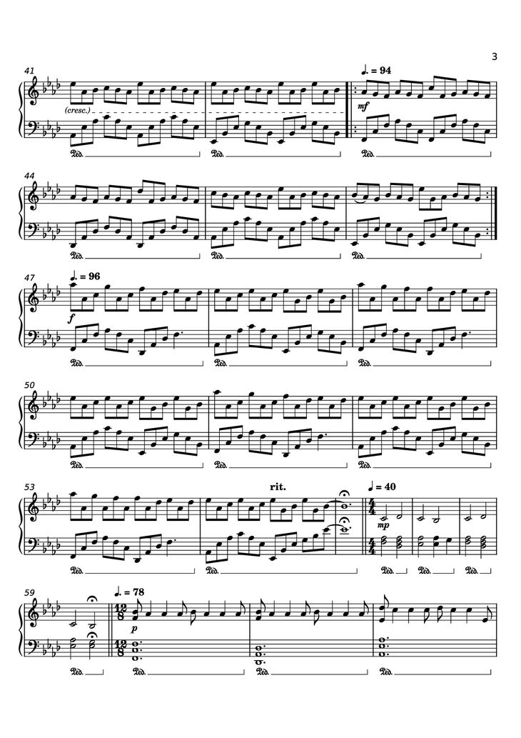 Page 3 of the piano sheet music PDF Piano - Nuvole Bianchi Piano by Undefined