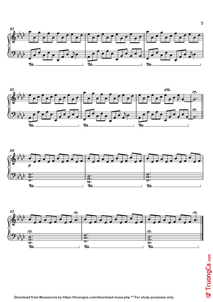 Page 5 of the piano sheet music PDF Piano - Nuvole Bianchi Piano by Undefined
