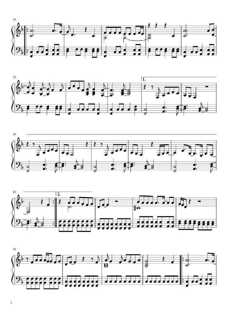 Page 2 of the piano sheet music PDF Piano - Im Not The Only One Piano by Sam smith Transcribed by Nohpets
