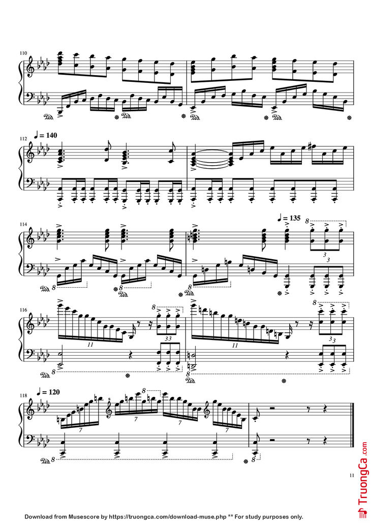 Page 11 of the piano sheet music PDF Piano - Beethoven Virus but it