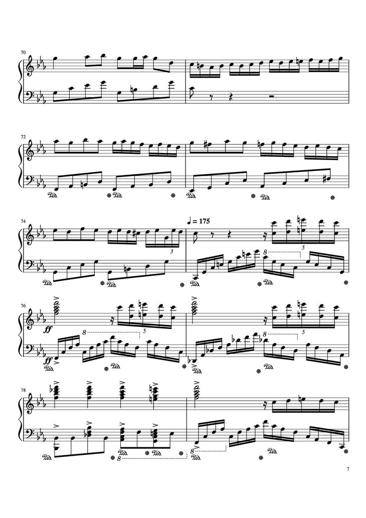 Page 7 of the piano sheet music PDF Piano - Beethoven Virus but it