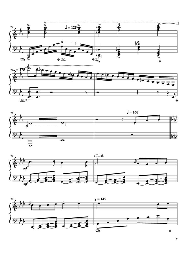 Page 9 of the piano sheet music PDF Piano - Beethoven Virus but it