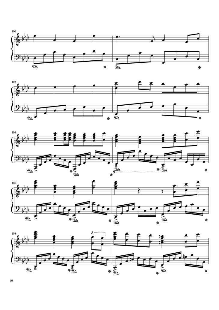 Page 10 of the piano sheet music PDF Piano - Beethoven Virus but it