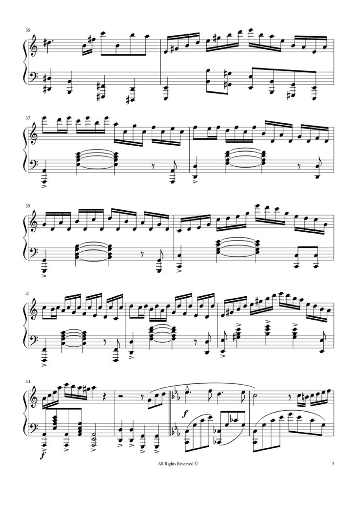 Page 3 of the piano sheet music PDF Piano - Beethoven Virus by BanYa