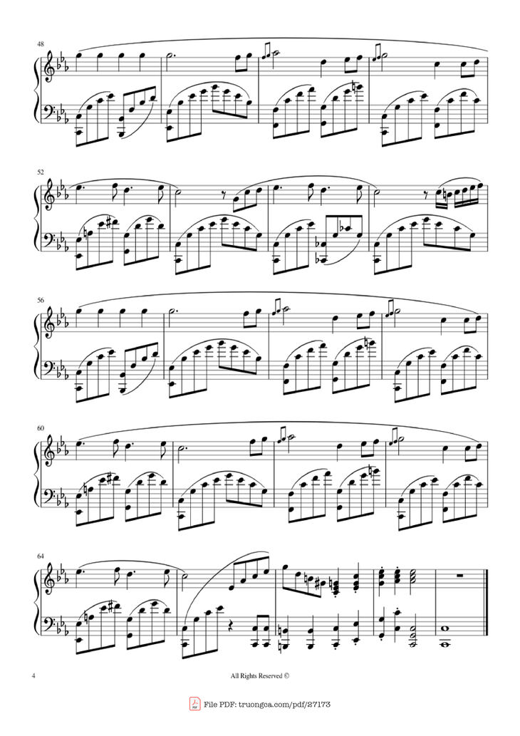 Page 4 of the piano sheet music PDF Piano - Beethoven Virus by BanYa
