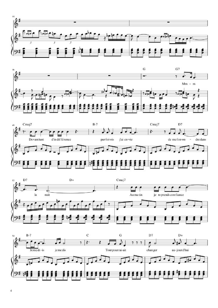 Page 4 of the piano sheet music PDF Piano - Love me, please love me Piano by Musique : Michel Polnareff