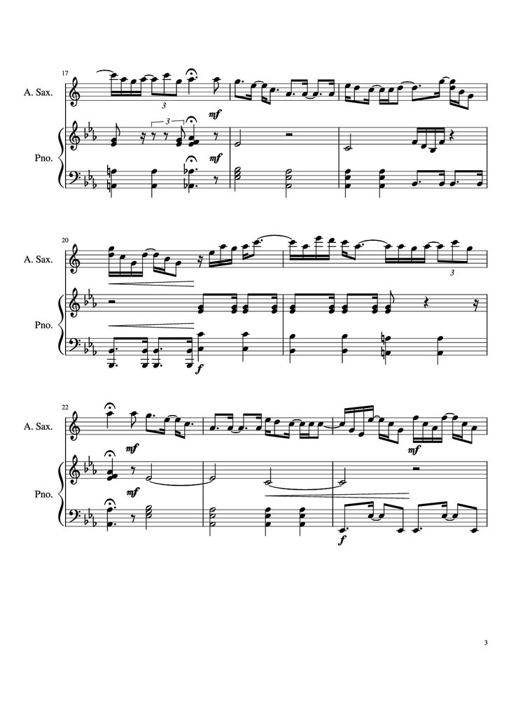 Page 3 of the piano sheet music PDF Piano - Your Song Piano by Damon McLean