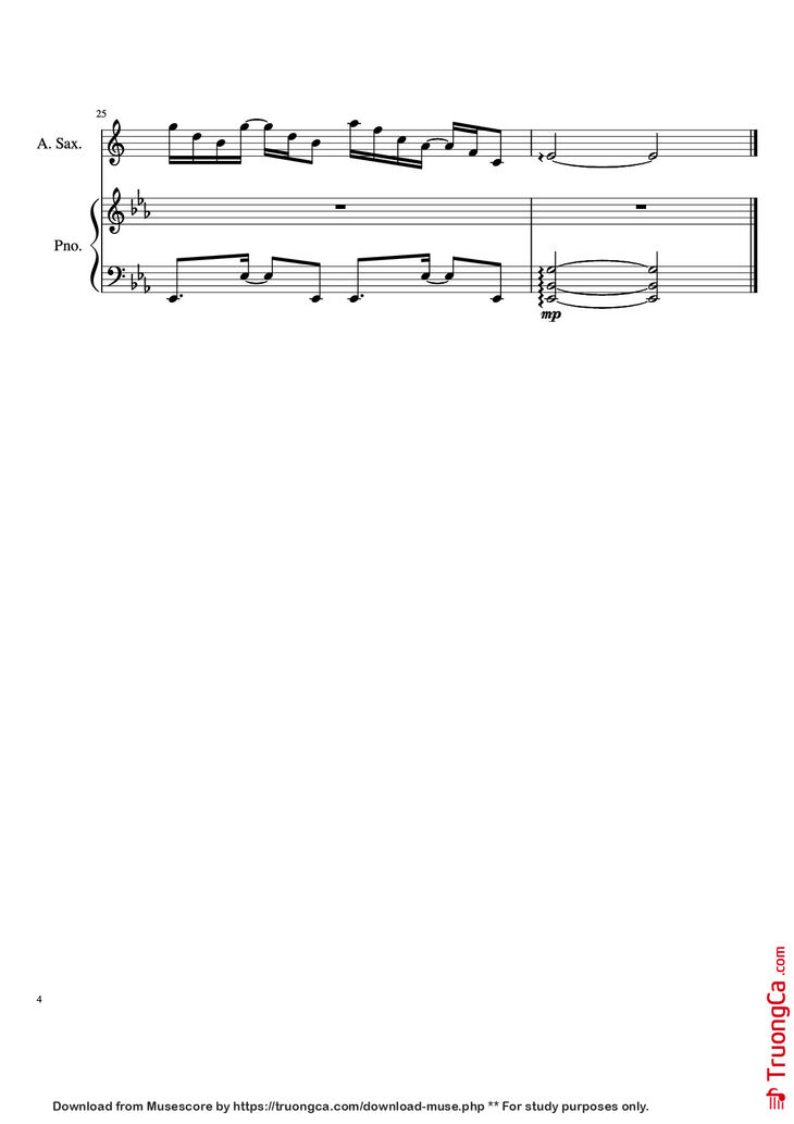 Page 4 of the piano sheet music PDF Piano - Your Song Piano by Damon McLean