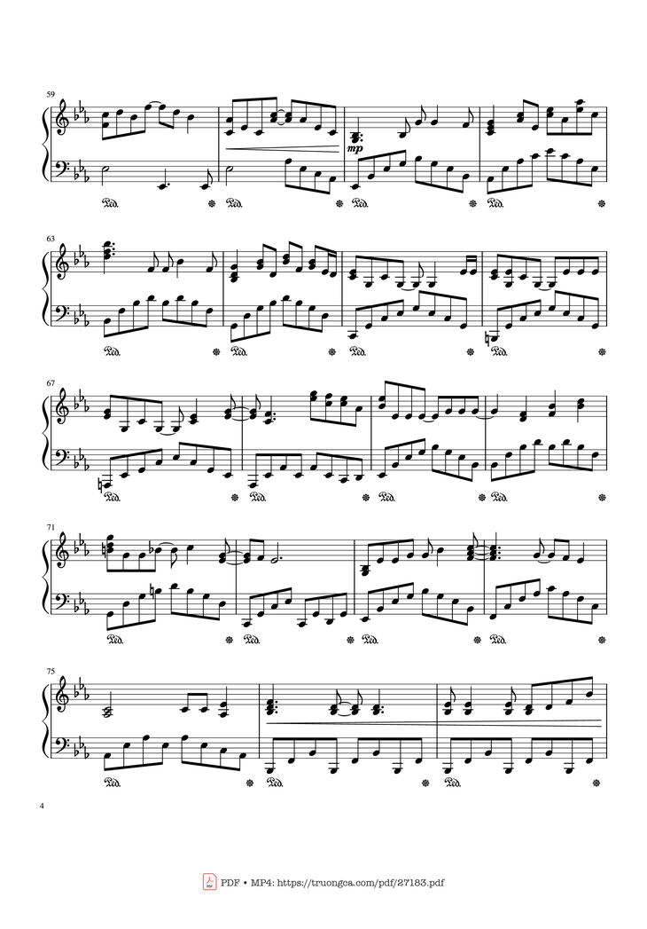 Page 4 of the piano sheet music PDF - YOUR SONG Piano by Written by Elton John and Bernie Taupin