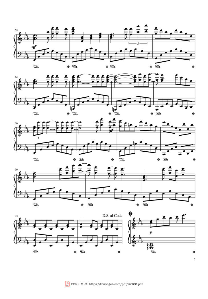 Page 5 of the piano sheet music PDF - YOUR SONG Piano by Written by Elton John and Bernie Taupin
