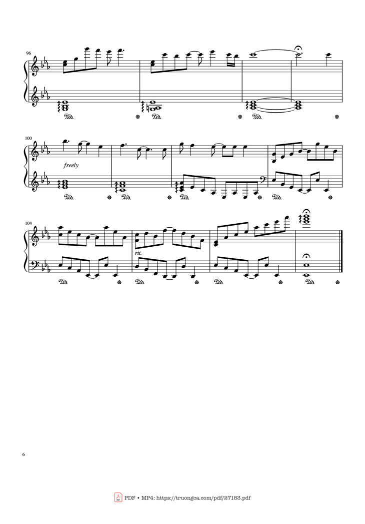 Page 6 of the piano sheet music PDF - YOUR SONG Piano by Written by Elton John and Bernie Taupin