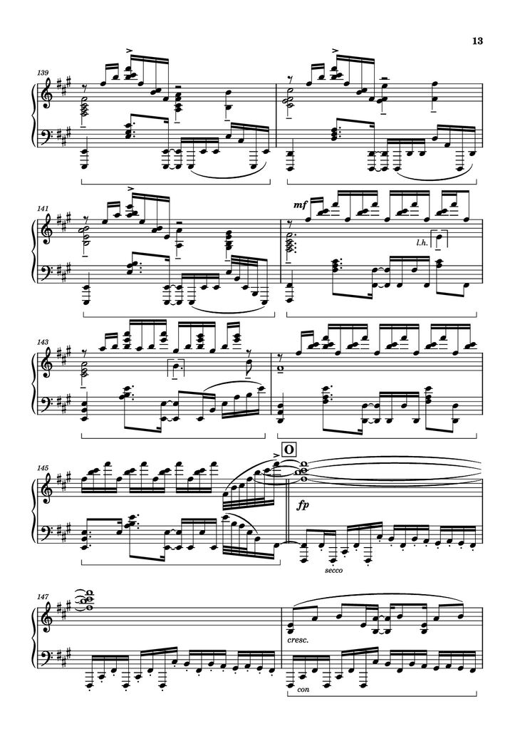 Page 13 of the piano sheet music PDF Piano - Bios Piano by Original Music by Hiroyuki Sawano