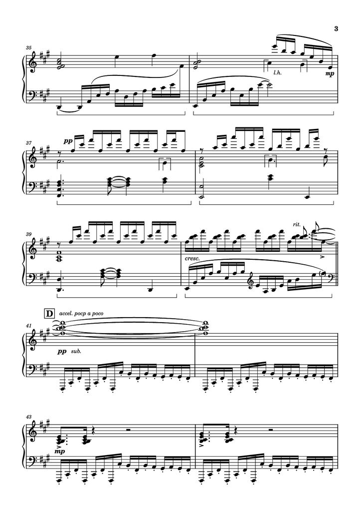 Page 3 of the piano sheet music PDF Piano - Bios Piano by Original Music by Hiroyuki Sawano