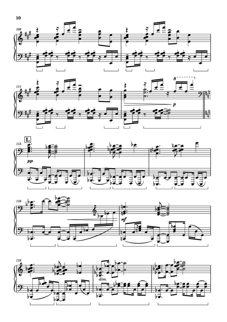 Page 10 of the piano sheet music PDF Piano - Bios Piano by Original Music by Hiroyuki Sawano