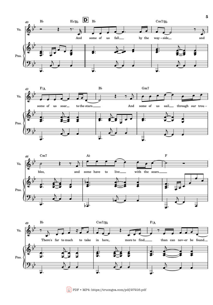 Page 5 of the piano sheet music PDF Piano - Circle of Life Piano & Vocal by Elton John