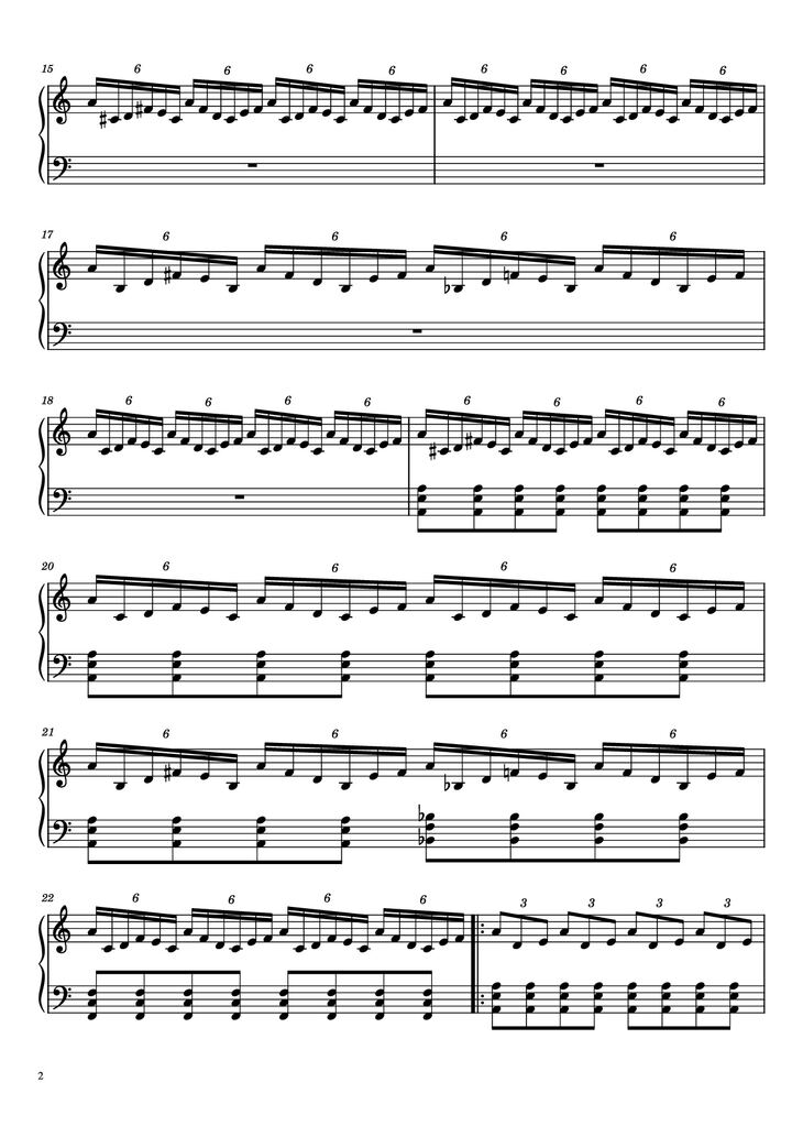 Page 2 of the piano sheet music PDF Piano - Daydreaming Piano by Undefined