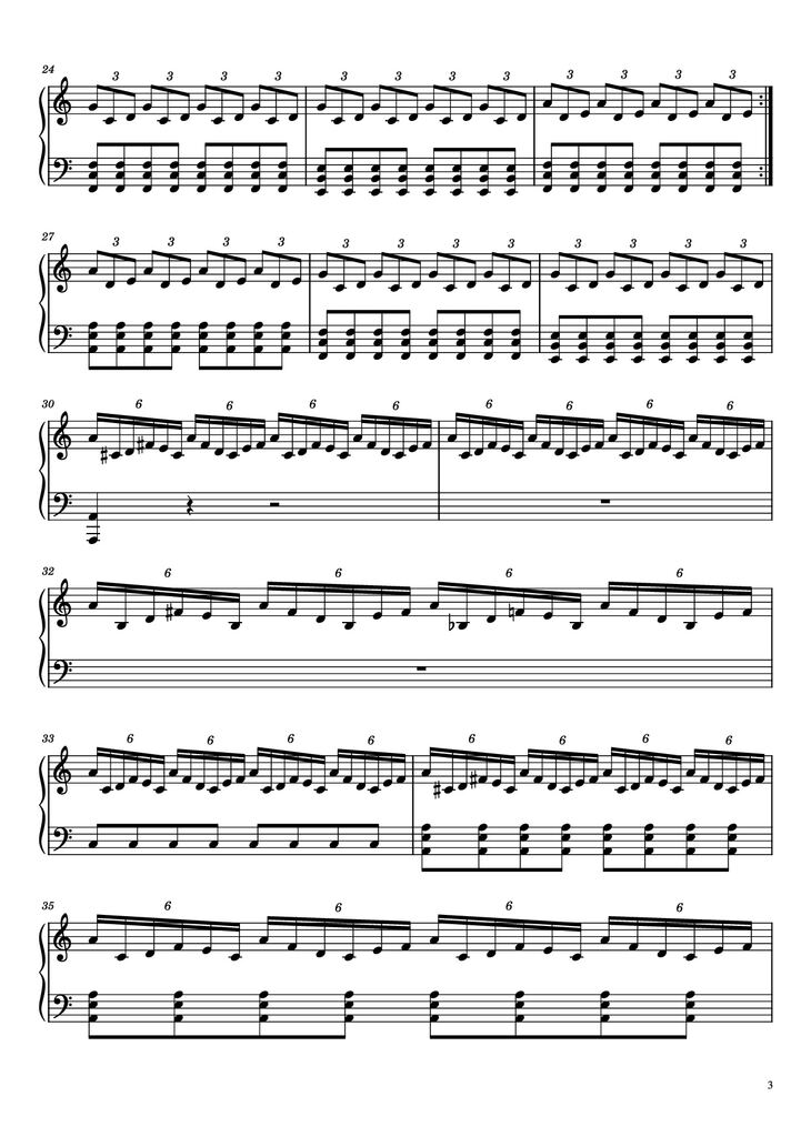 Page 3 of the piano sheet music PDF Piano - Daydreaming Piano by Undefined