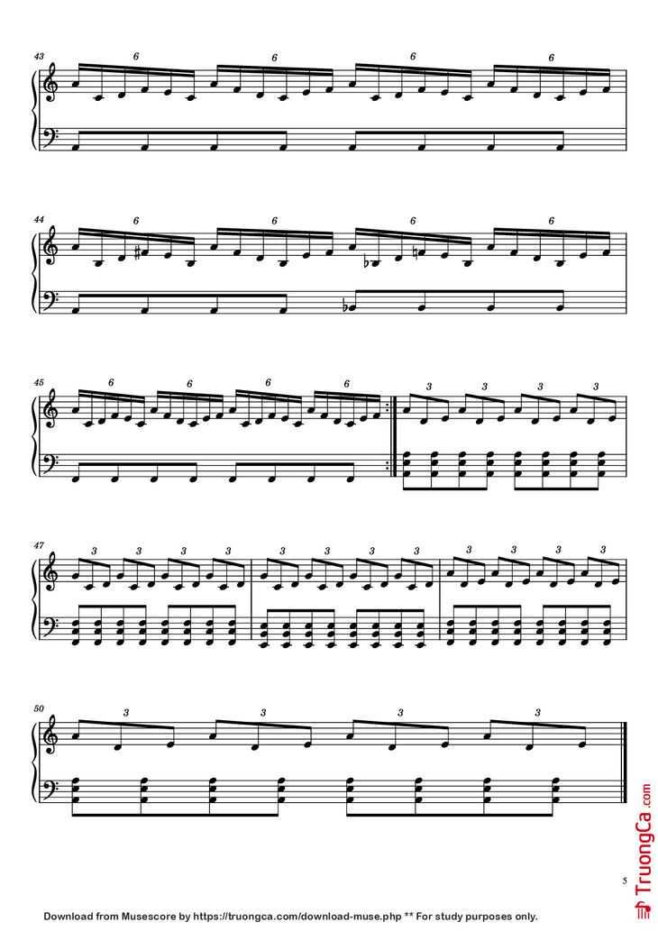 Page 5 of the piano sheet music PDF Piano - Daydreaming Piano by Undefined