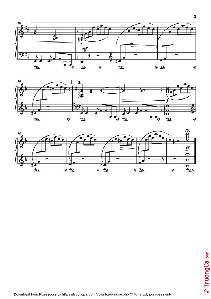 Page 3 of the piano sheet music PDF Piano - Крылатые качели Piano by Е. Крылатов