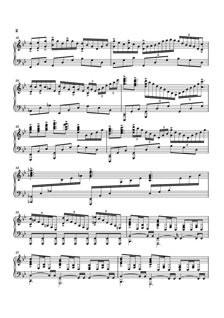 Page 2 of the piano sheet music PDF Piano - Planet Earth II Suite Piano by Music by Hans Zimmer, Billie Ray Fingers