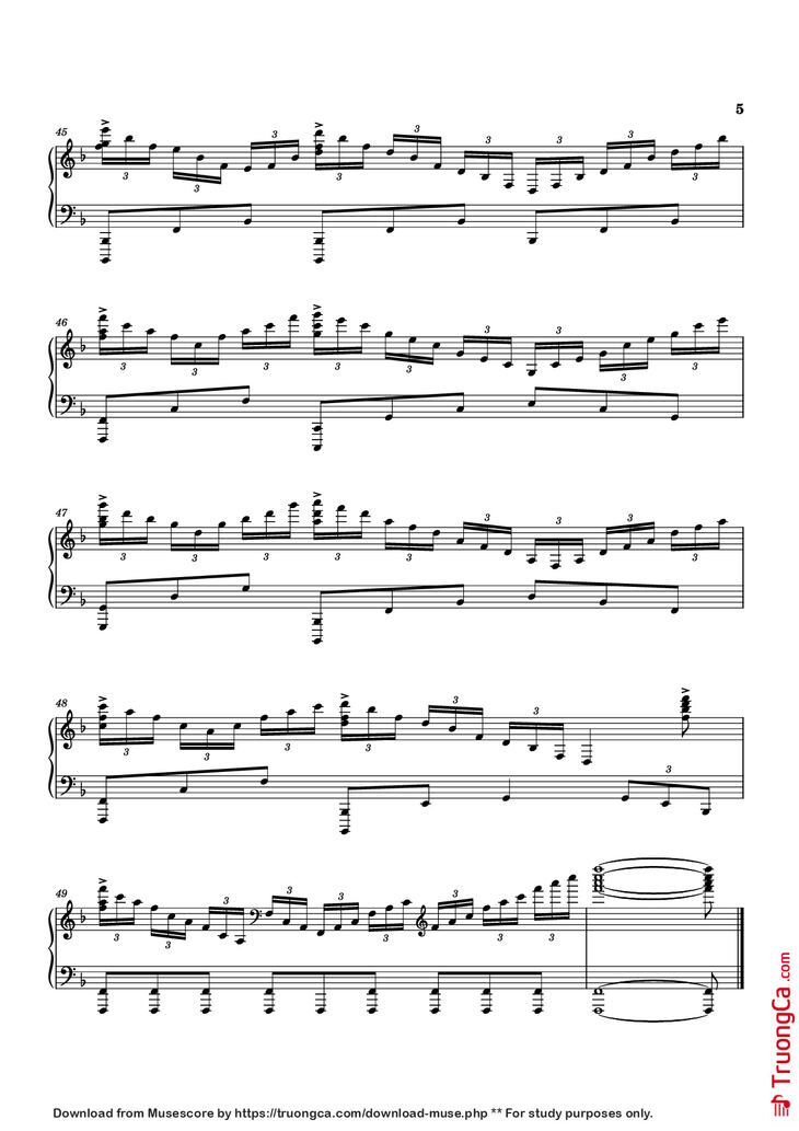 Page 5 of the piano sheet music PDF Piano - Planet Earth II Suite Piano by Music by Hans Zimmer, Billie Ray Fingers