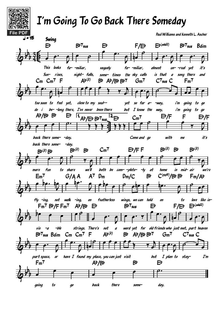 Page 1 of the piano sheet music PDF - I
