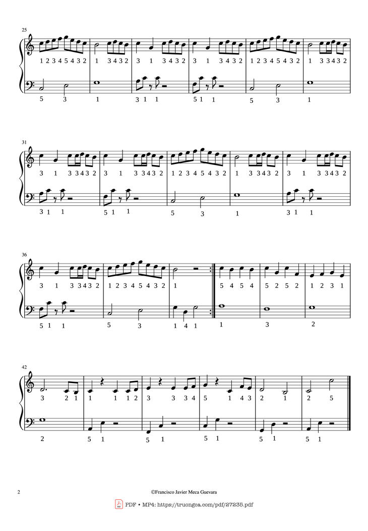 Page 2 of the piano sheet music PDF Piano - River Flows in You Piano (Very easy) by Yiruma- F.J. Meca