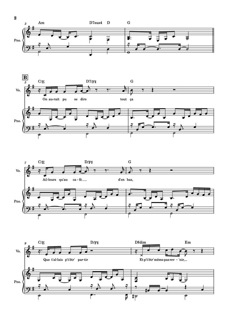 Page 2 of the piano sheet music PDF Piano - J