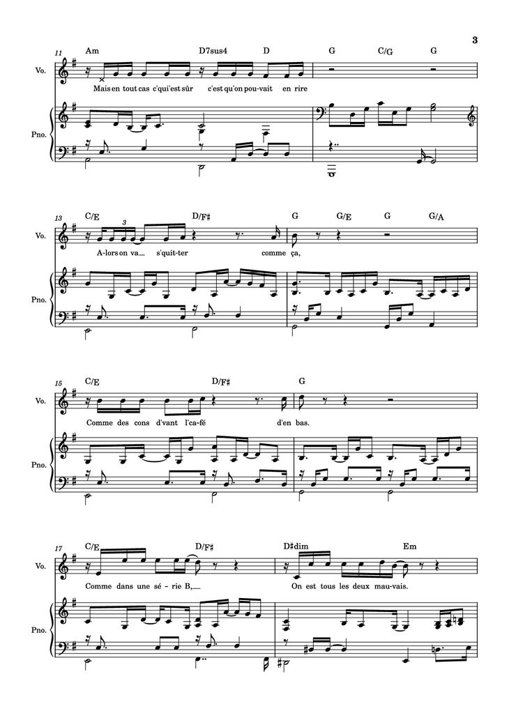 Page 3 of the piano sheet music PDF Piano - J