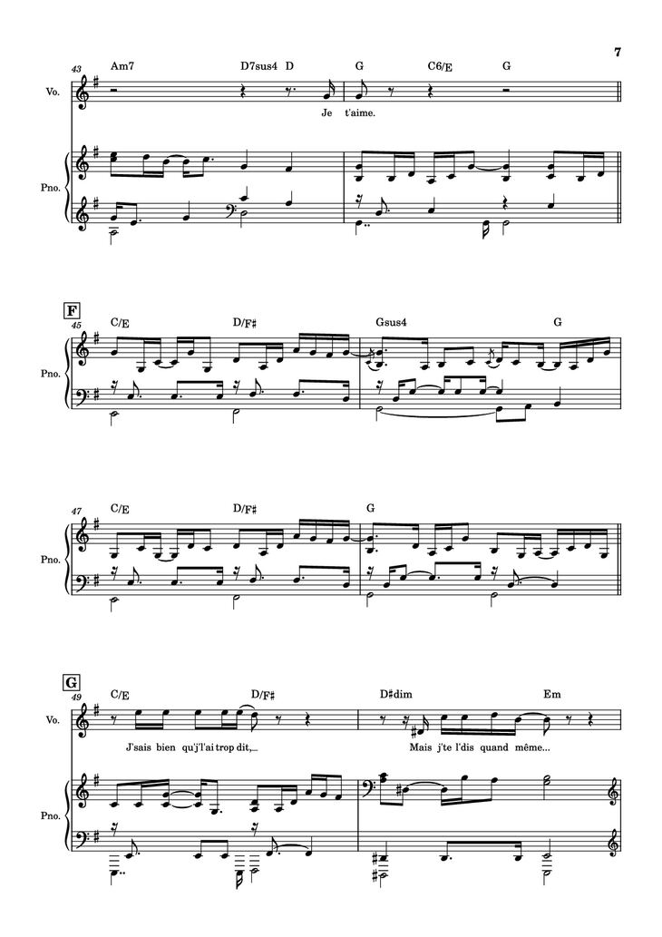 Page 7 of the piano sheet music PDF Piano - J