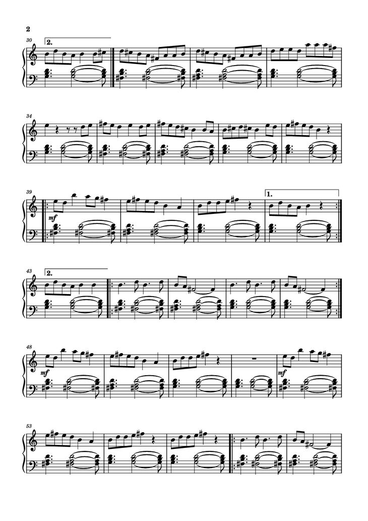 Page 2 of the piano sheet music PDF Piano - Harpy Hare Piano by Композитор / аранжировщик