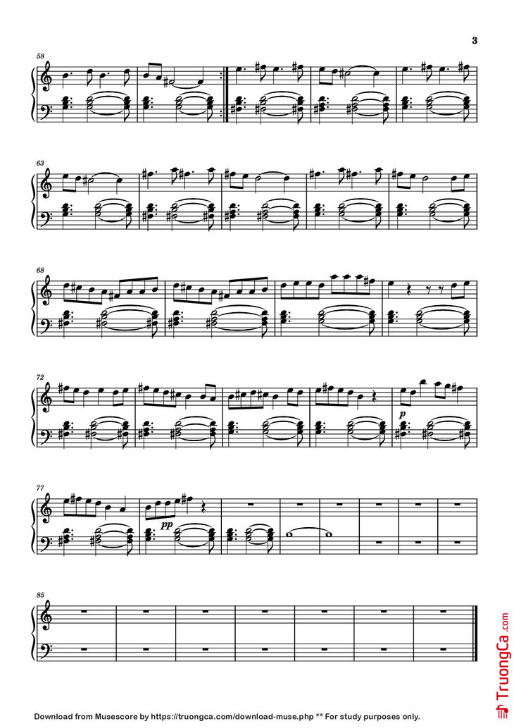 Page 3 of the piano sheet music PDF Piano - Harpy Hare Piano by Композитор / аранжировщик