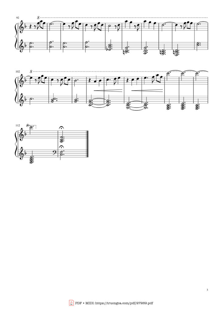 Page 3 of the piano sheet music PDF Piano - Married Life Piano by Michael Giacchino