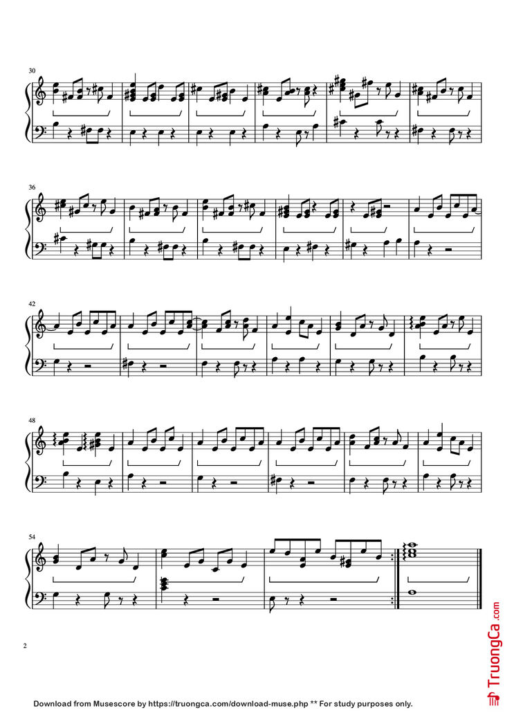 Page 2 of the piano sheet music PDF Piano Guitar Tab - While My Guitar Gently Weeps Piano by The Beatles