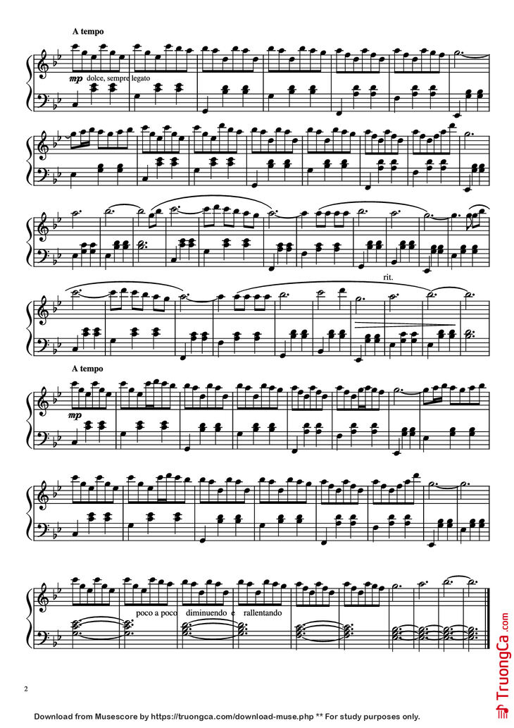 Page 2 of the piano sheet music PDF Piano - Idea n.10 Piano by Undefined