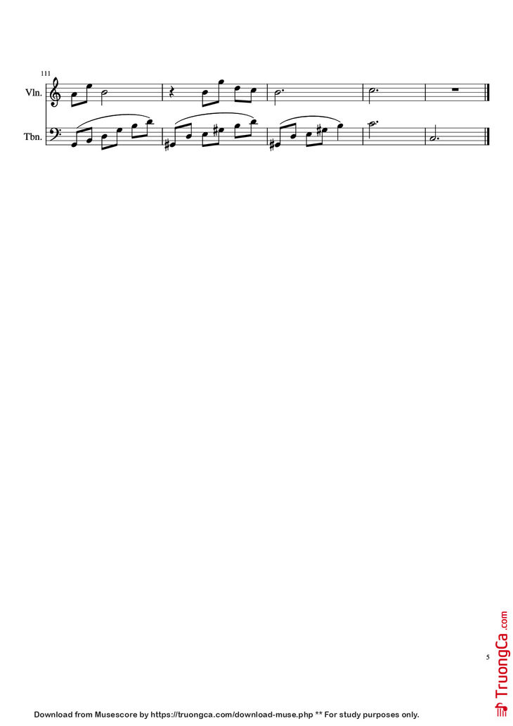 Page 5 of the piano sheet music PDF - Hylian Duet Violin by Original Composers: Koji Kondo