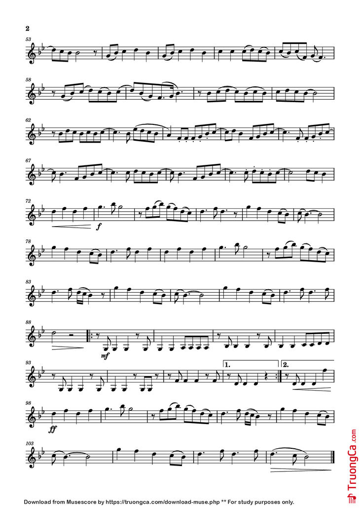 Page 2 of the piano sheet music PDF - Too Sweet (Violin) by Composer / arranger