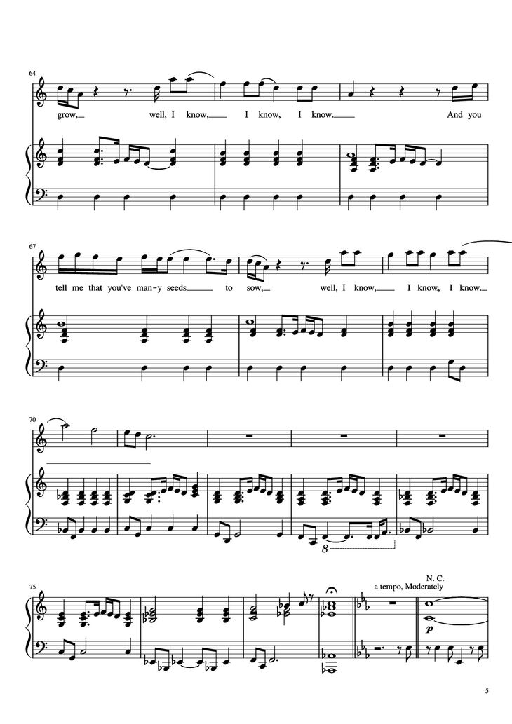 Page 5 of the piano sheet music PDF Piano - Fool